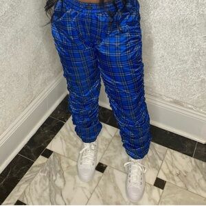Blue Plaid Women's Pants